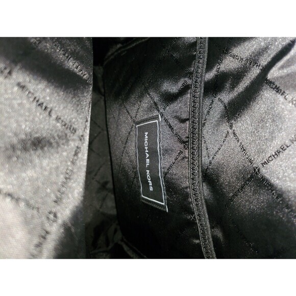 Michael Kors Backpack Black Nylon Leather Trim Travel School Bag - Picture 9 of 10